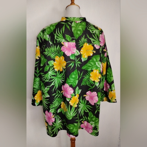 LARGE TROPICAL LINEN JACKET - Picture 3 of 7